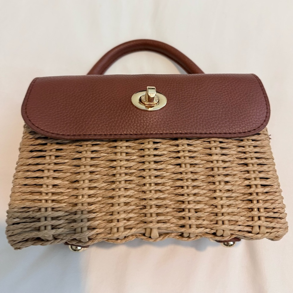 Brown Woven Handbag
